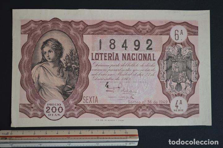 Loter&iacute;a nacional: Loter&iacute;a Nacional. Sorteo N&ordm; 36. 22 de diciembre de 1949. romanjuguetesymas.