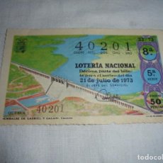 Lotería Nacional: LOTERIA NACIONAL 21 DE JULIO DE 1973