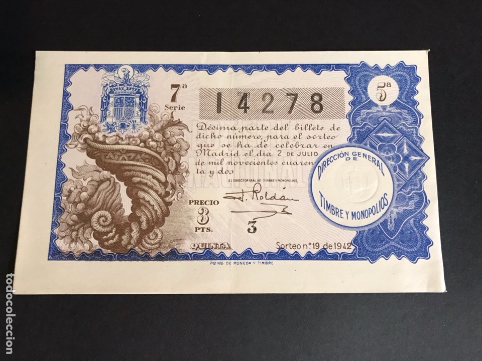 Lotteria Nationale Spagnola: Loteria de 1942 sorteo 19