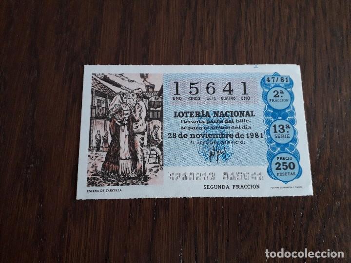 Loter&iacute;a Nacional: d&eacute;cimo loter&iacute;a nacional de dia 28-11-81, escena de zarzuela. sorteo 47/81