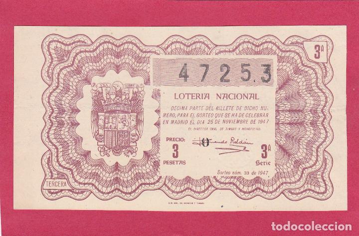 Loter&iacute;a nacional: LOTERIA NACIONAL SORTEO 33 DE 1947