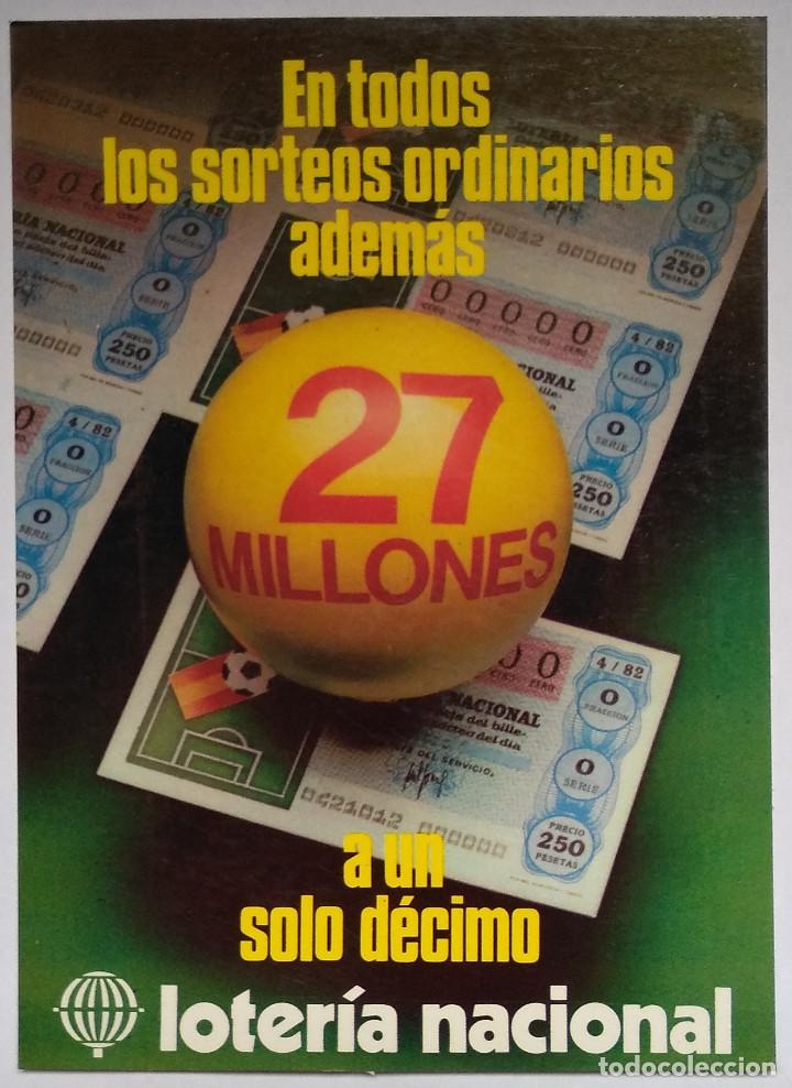 Loter&iacute;a Nacional: Tarjeta Postal Loteria Nacional. 1981, Cartel anunciador de los sorteos de 1982