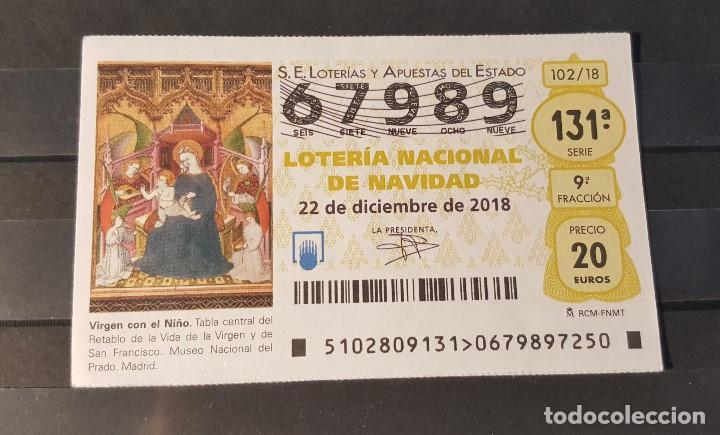 Loter&iacute;a Nacional: 22 Diciembre 2018.Sorteo 102/18. Tabla Vida de la Virgen. Museo Nacional del Prado. N&ordm; 67989.