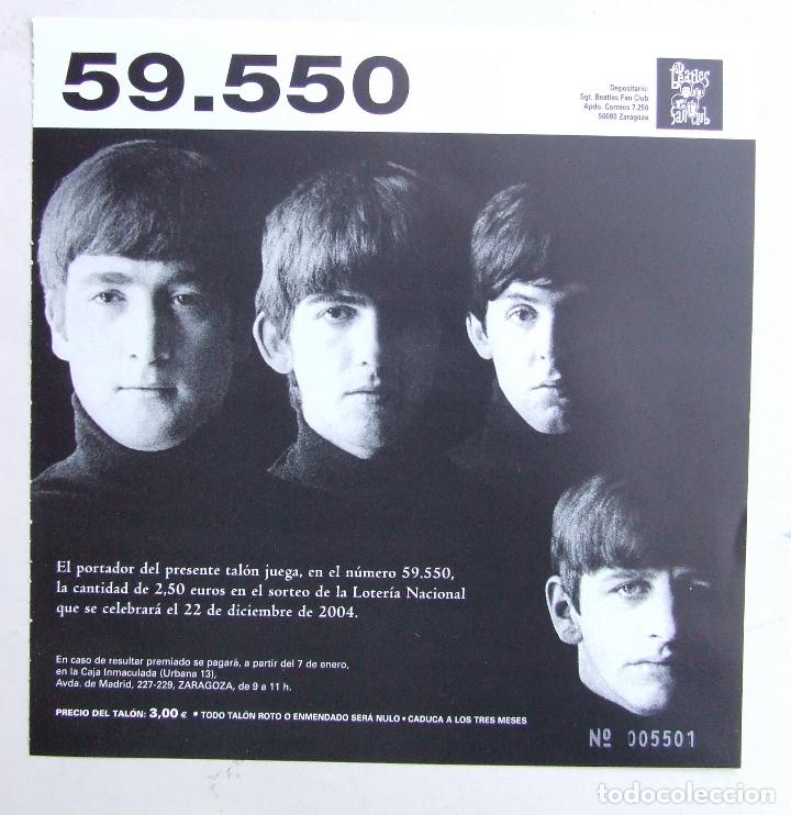 Loter&iacute;a Nacional: PARTICIPACION PAPELETA LOTERIA NAVIDAD SGT. BEATLES FAN CLUB 2004 WITH THE BEATLES