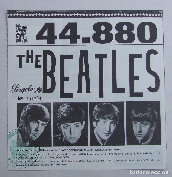 Loter&iacute;a nacional: PARTICIPACION PAPELETA LOTERIA NAVIDAD SGT. BEATLES FAN CLUB 2009 EP MY BONNIE
