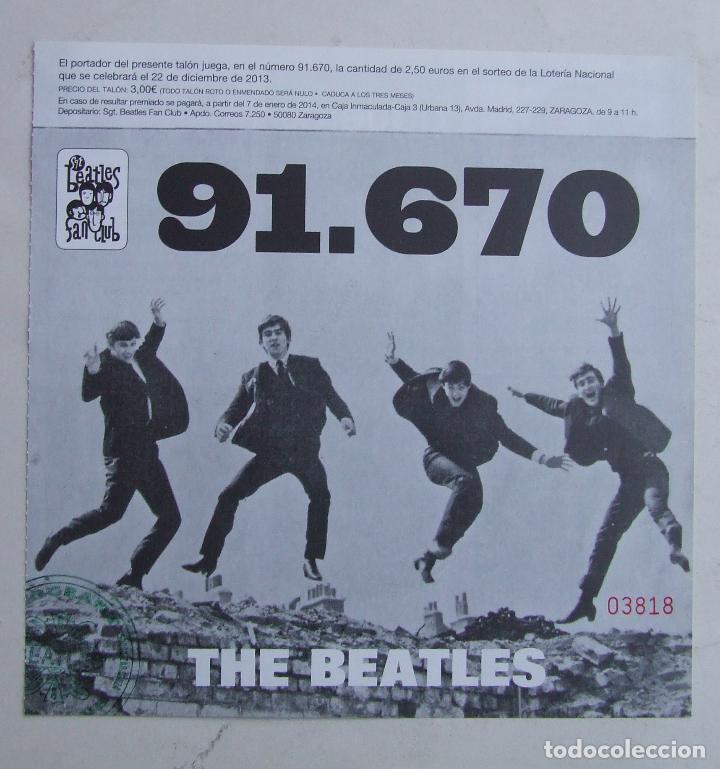 Loter&iacute;a nacional: PARTICIPACION PAPELETA LOTERIA NAVIDAD SGT. BEATLES FAN CLUB 2013 EP TWIST AND SHOUT