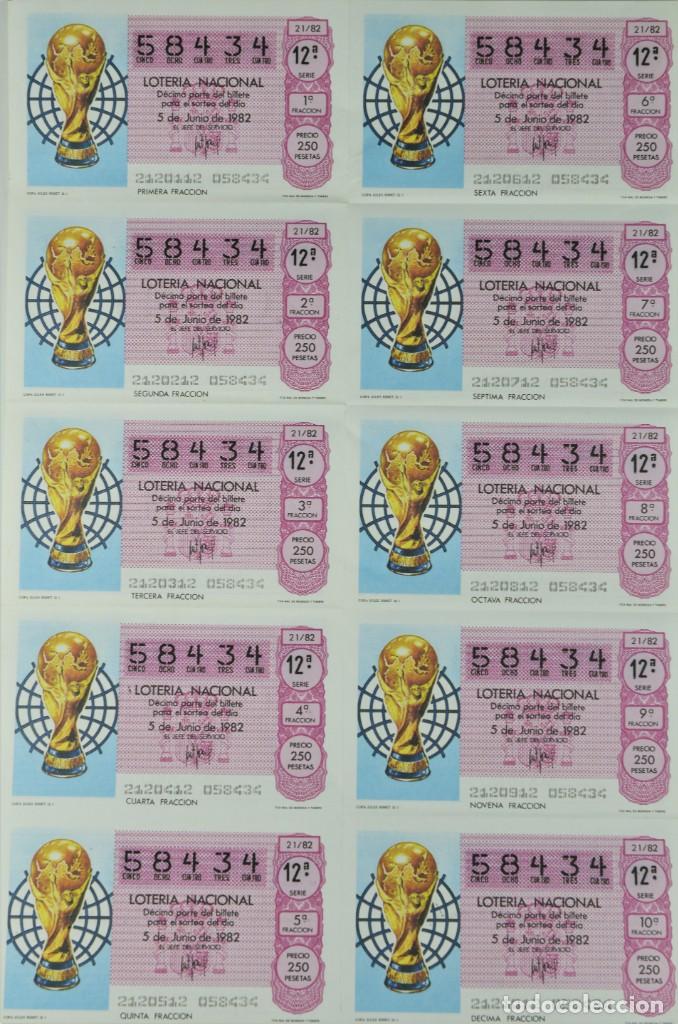 National Spanish Lottery: Hoja completa Loter&iacute;a Nacional  5/06/1982 Copa del mundo Jules Rimet Mundial Espa&ntilde;a 1982