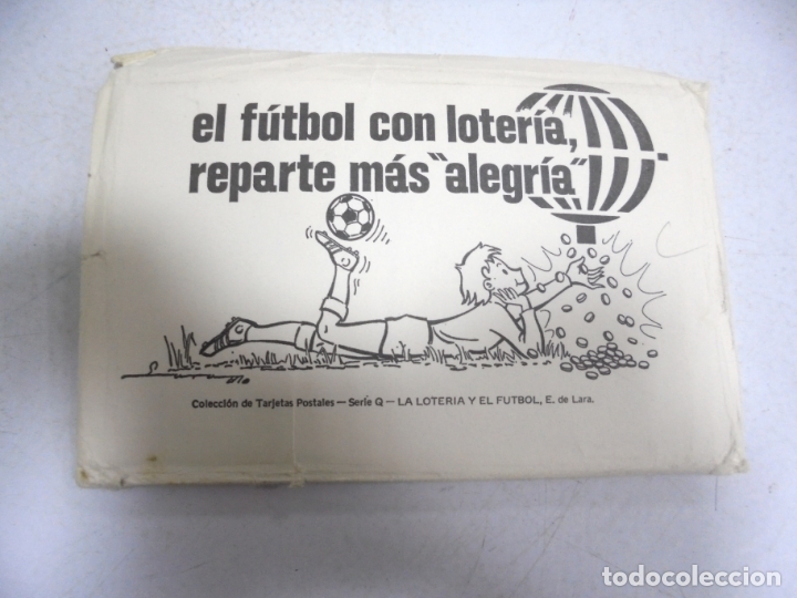 Loterie Nationale: COLECCION DE 12 POSTALES. EL FUTBOL CON LOTERIA REPARTE MAS ALEGRIA. SERIE Q. E.DE LARA. VER