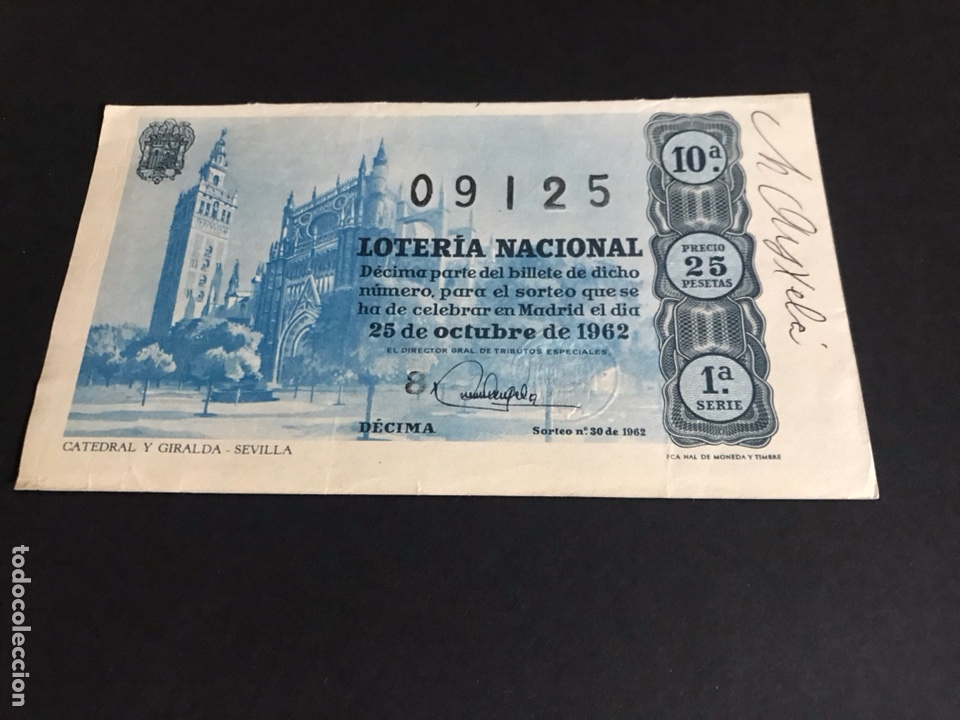 Loterie Nationale: Loteria A&ntilde;o 1962 sorteo 30