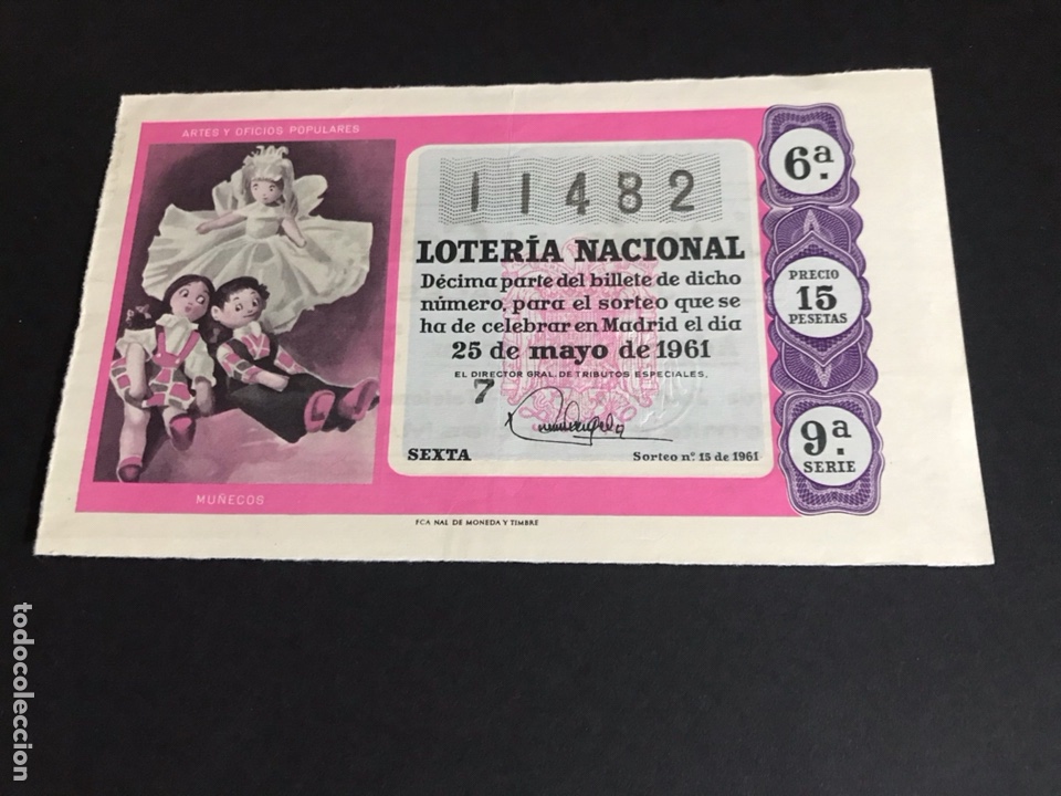 National Spanish Lottery: Loteria A&ntilde;o 1961 sorteo 15