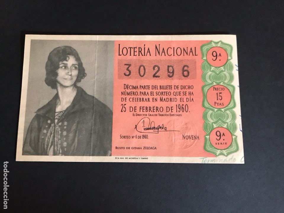 Loter&iacute;a Nacional: Loteria A&ntilde;o 1960 sorteo 6