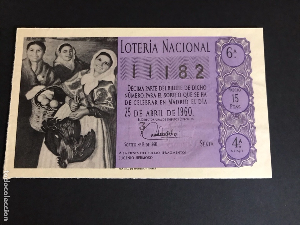 National Spanish Lottery: Loteria A&ntilde;o 1960 sorteo 12