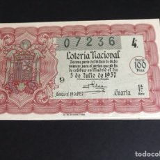 Lotería Nacional: LOTERIA AÑO 1957 SORTEO 19