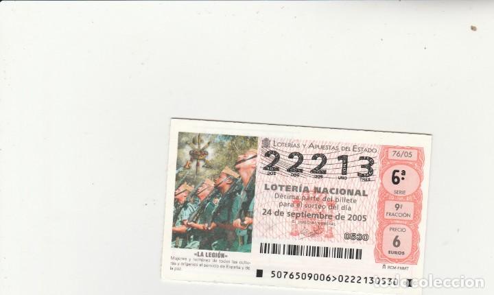 Loter&iacute;a nacional: LOTERIA NACIONAL  2005 SORTEO N&ordm; 76 LA LEGI&Oacute;N NUMERO 22213