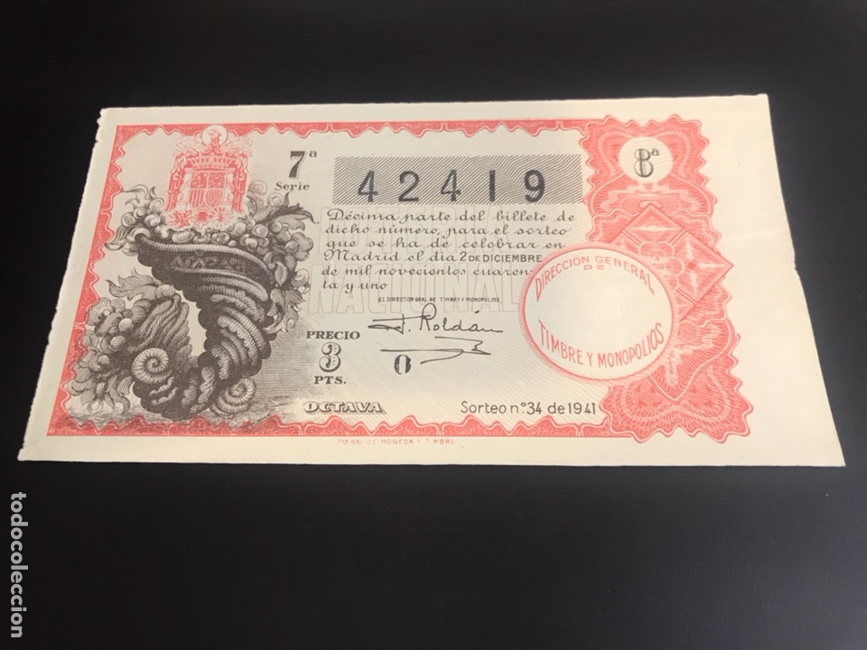 Lotaria Nacional: Loteria A&ntilde;o 1941 sorteo 34