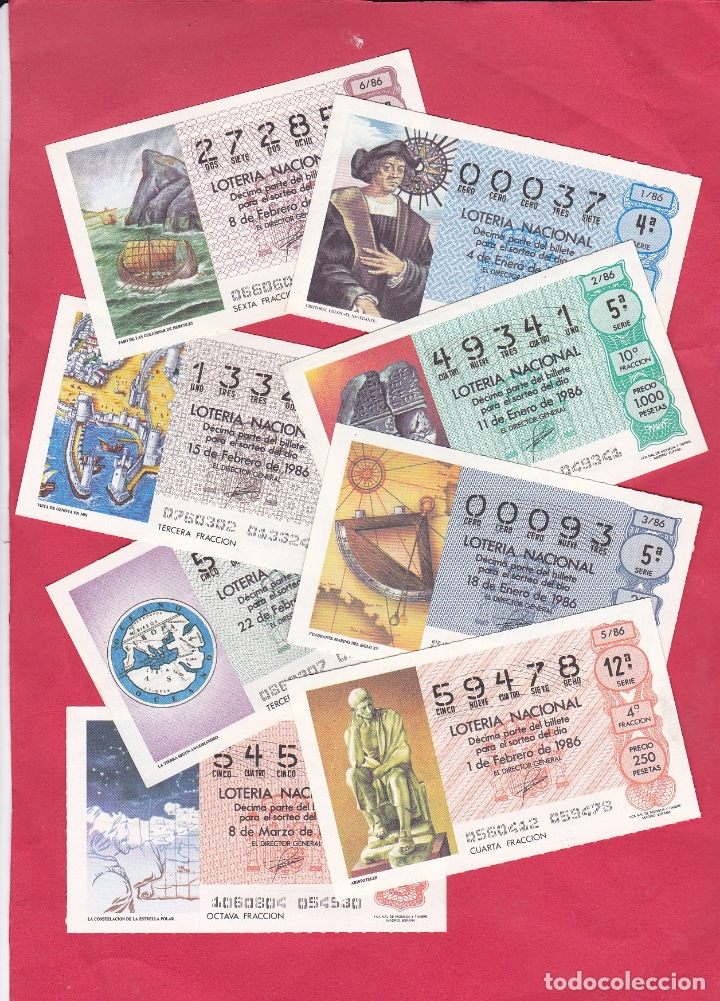 Loter&iacute;a Nacional: LOTERIA NACIONAL A&Ntilde;O 1986 SABADOS COMPLETO 50 DECIMOS