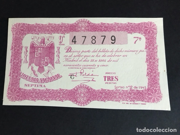 Nationale spanische Lotterie: Loteria A&ntilde;o 1945 sorteo 12