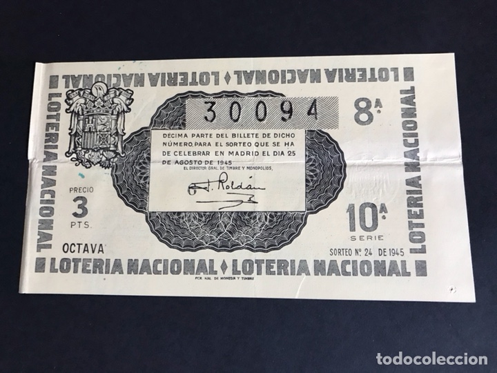 National Spanish Lottery: Loteria A&ntilde;o 1945 sorteo 24