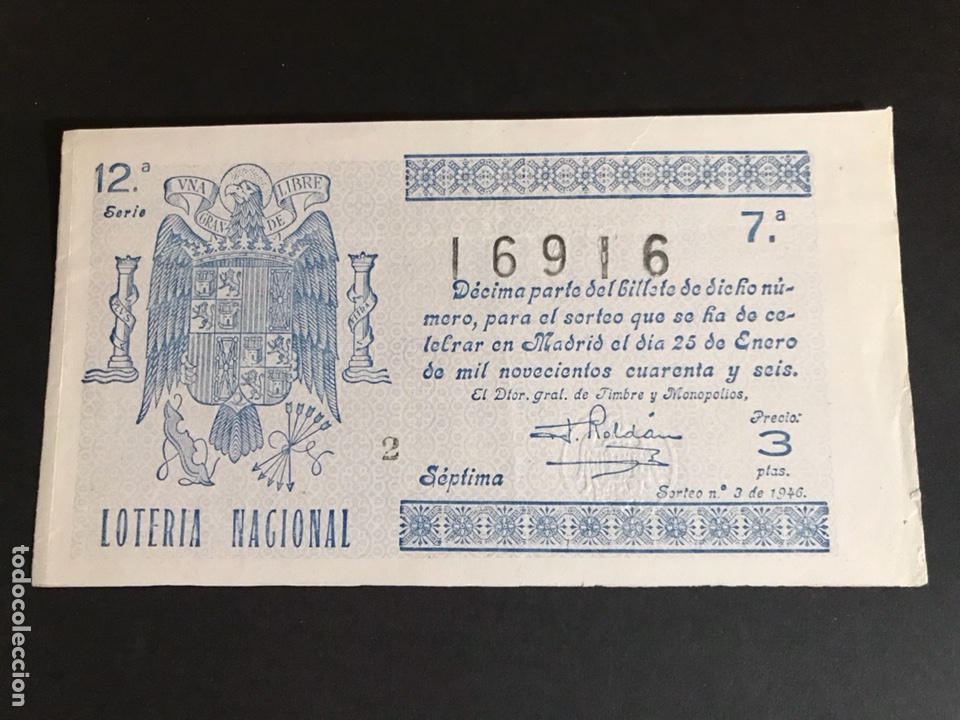 National Spanish Lottery: Loteria A&ntilde;o 1946 sorteo 3