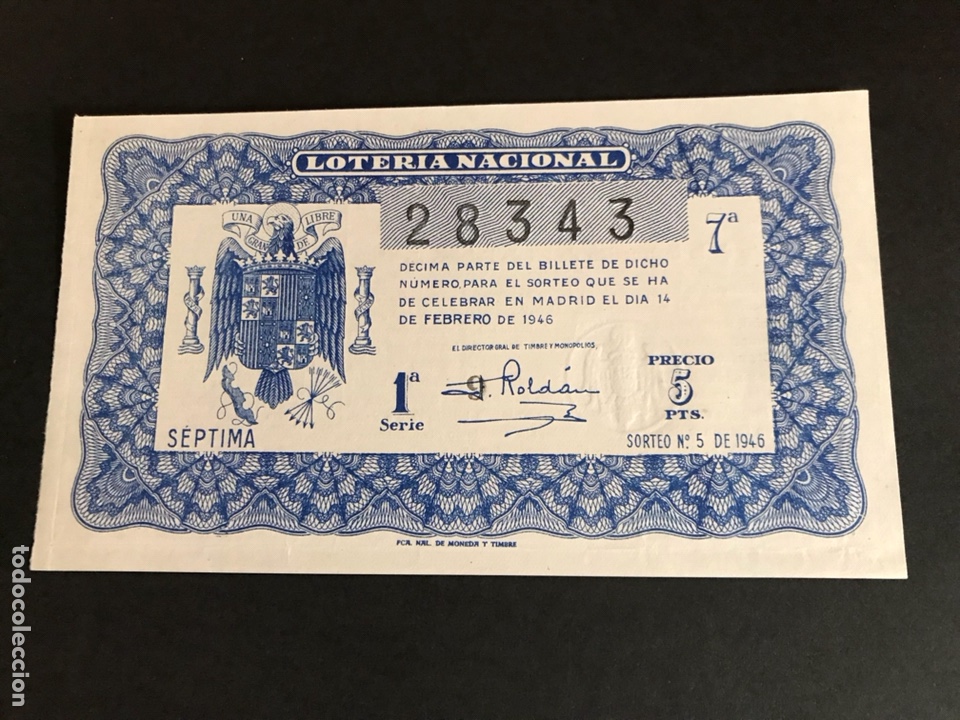 National Spanish Lottery: Loteria A&ntilde;o 1946 sorteo 5