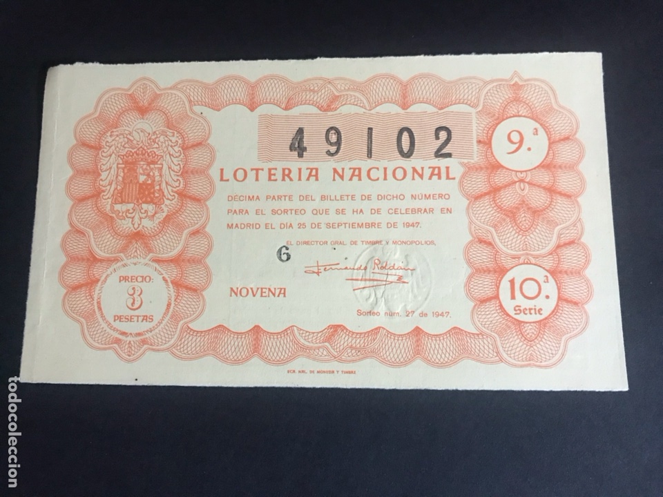 Loterie Nationale: Loteria A&ntilde;o 1947 sorteo 27