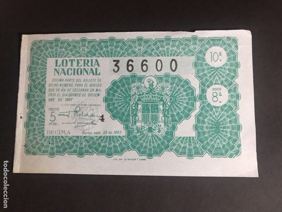 National Spanish Lottery: Loteria A&ntilde;o 1947 sorteo 35