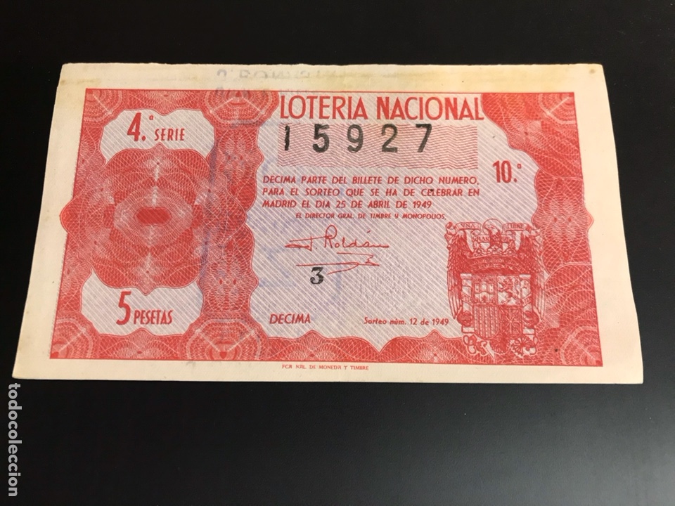 National Spanish Lottery: Loteria A&ntilde;o 1949 sorteo 12