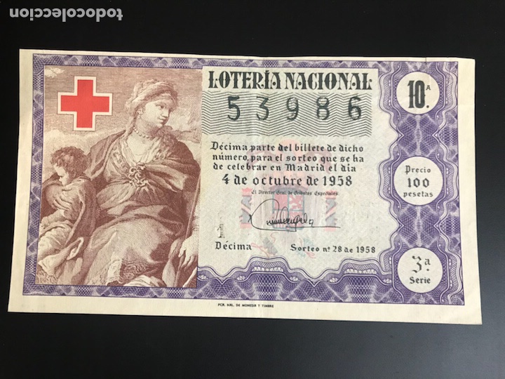 National Spanish Lottery: Loteria A&ntilde;o 1958 sorteo 28
