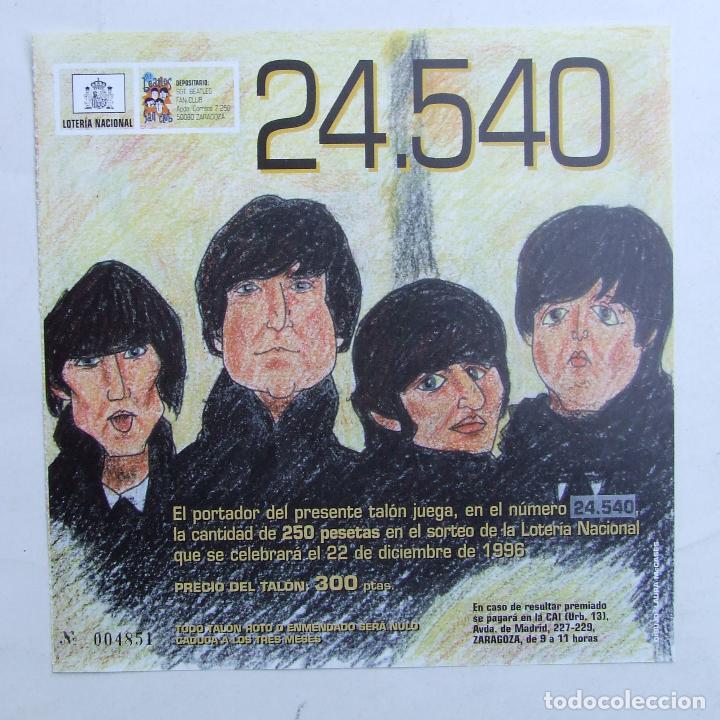 Loter&iacute;a Nacional: PARTICIPACION PAPELETA LOTERIA NAVIDAD SGT. BEATLES FAN CLUB 1996 BEATLES FOR SALE