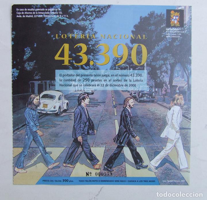 Loter&iacute;a Nacional: PARTICIPACION PAPELETA LOTERIA NAVIDAD SGT. BEATLES FAN CLUB 2000 ABBEY ROAD