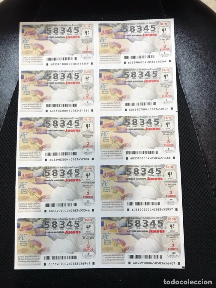 Nationale spanische Lotterie: Loteria A&ntilde;o 2019 sorteo 33 billete completo