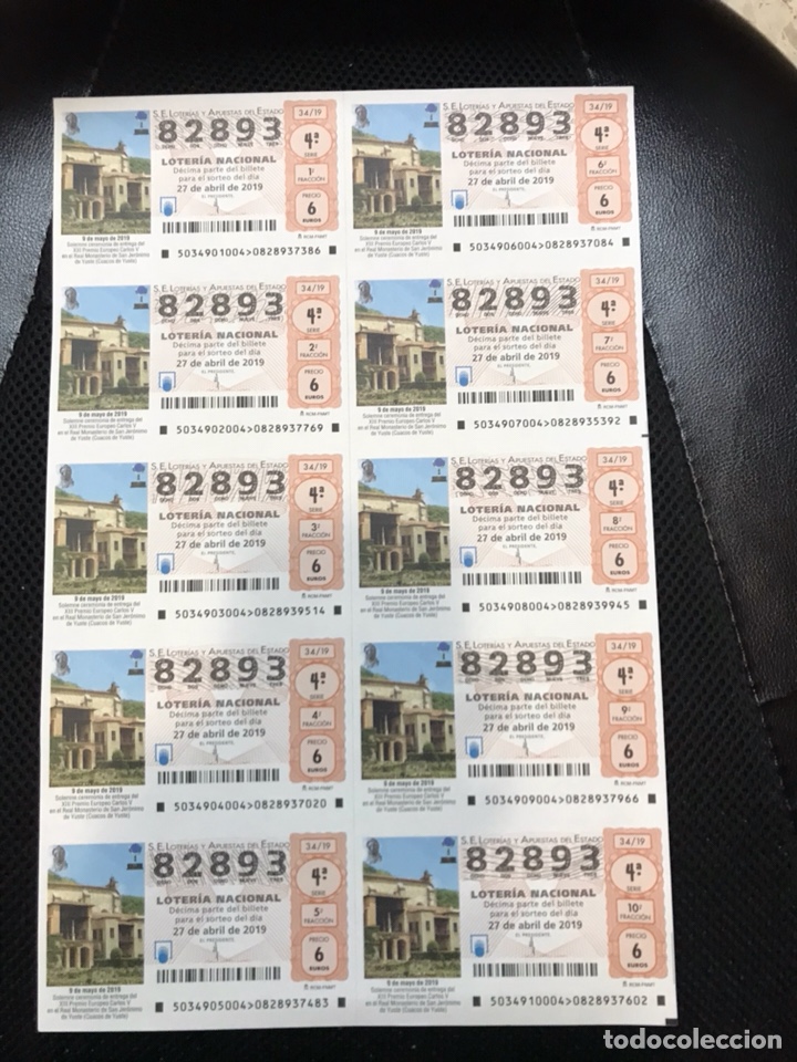 Nationale spanische Lotterie: Loteria A&ntilde;o 2019 sorteo 34 billete completo