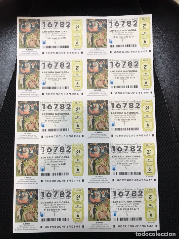 Nationale spanische Lotterie: Loteria A&ntilde;o 2019 sorteo 38 billete completo