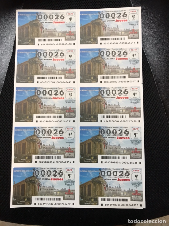 National Spanish Lottery: Loteria A&ntilde;o 2019 sorteo 43 billete completo