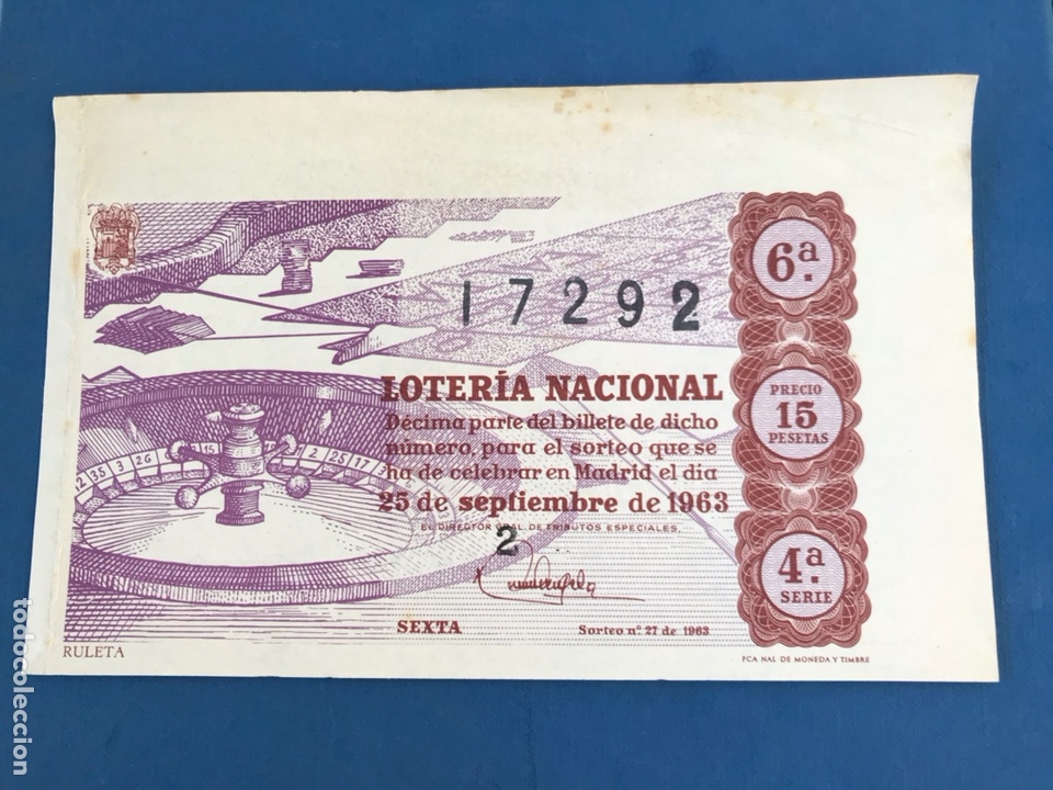 National Spanish Lottery: Loteria A&ntilde;o 1963 sorteo 27