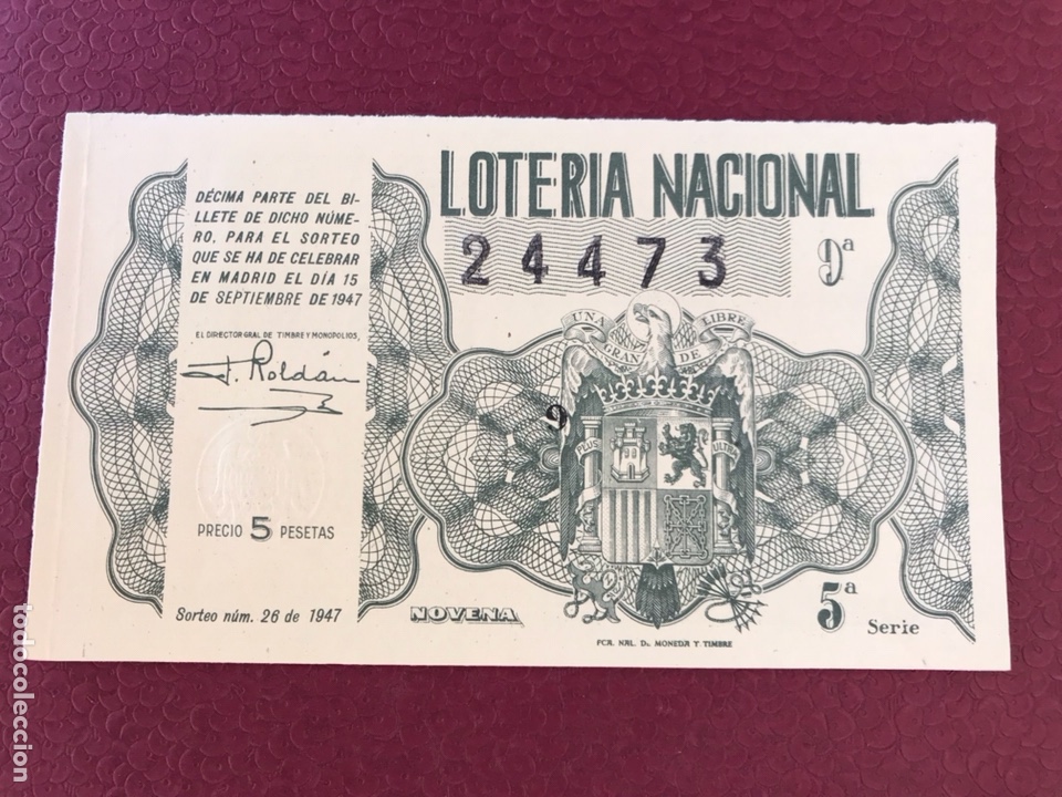 National Spanish Lottery: Loteria A&ntilde;o 1947 sorteo 26