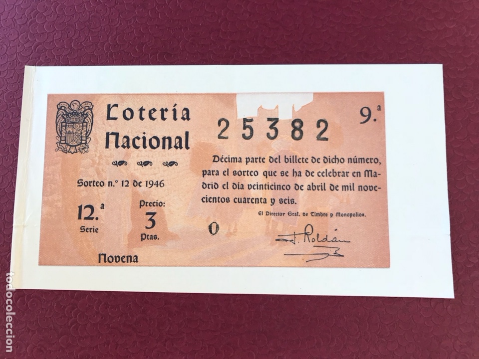 National Spanish Lottery: Loteria A&ntilde;o 1946 sorteo 12