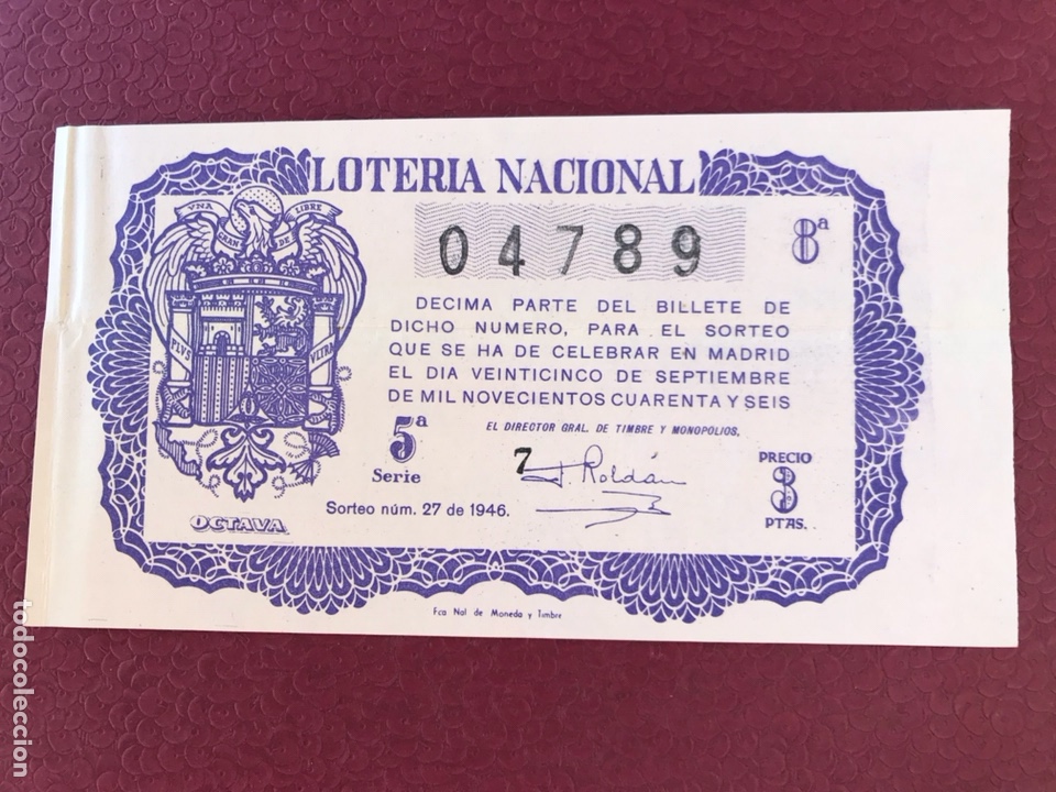 National Spanish Lottery: Loteria A&ntilde;o 1946 sorteo 27