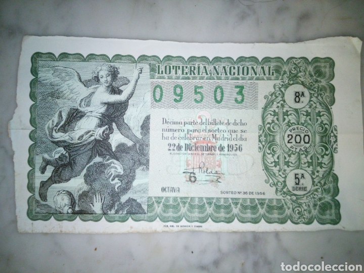 Loter&iacute;a nacional: Loteria navidad de 1956, vendido por DO&Ntilde;A MANOLITA