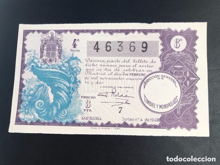 National Spanish Lottery: Loteria A&ntilde;o 1942 sorteo 4