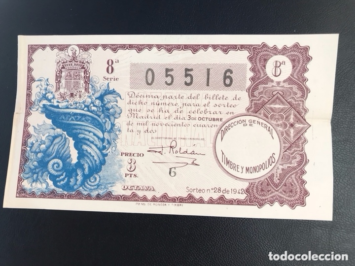 National Spanish Lottery: Loteria A&ntilde;o 1942 sorteo 28