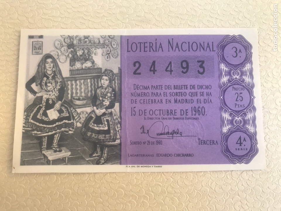 Loterie Nationale: Loteria A&ntilde;o 1960 sorteo 29