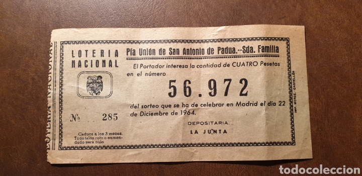 Loter&iacute;a Nacional: CASTELLON - Loteria - P&iacute;a Uni&oacute;n del San Antonio de Padua - Sagrada Familia - Imprenta Merc&eacute;