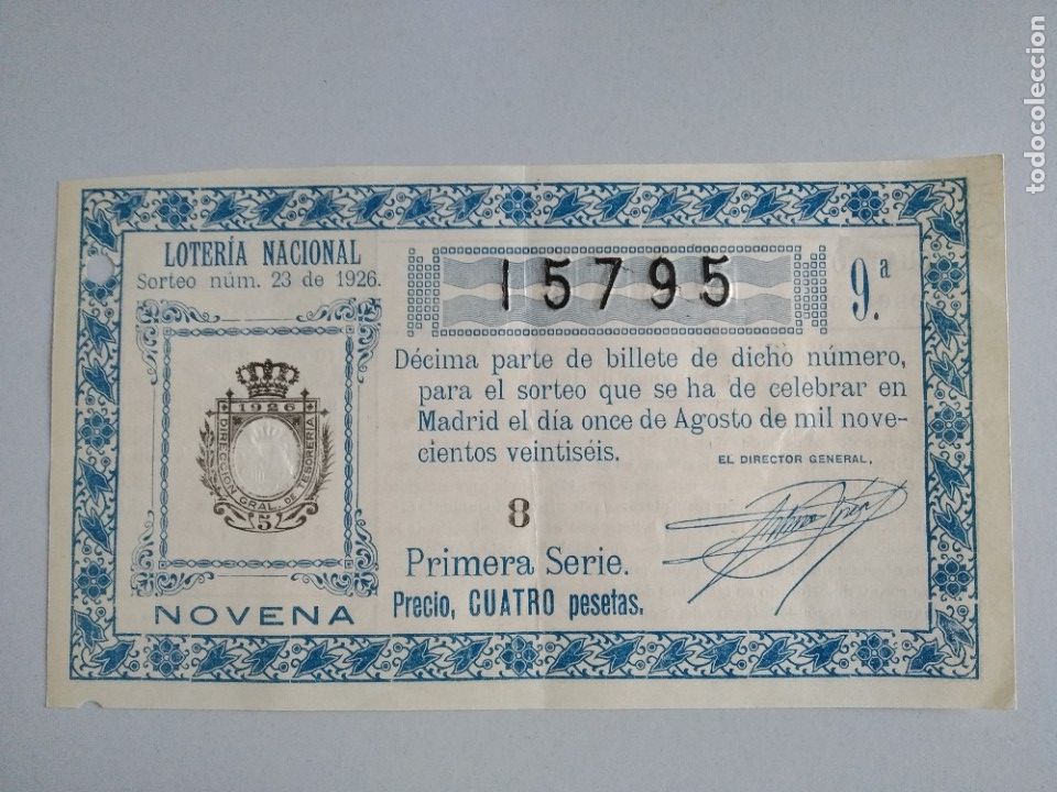 Nationale spanische Lotterie: Decimo loteria a&ntilde;o 1926 sorteo 23