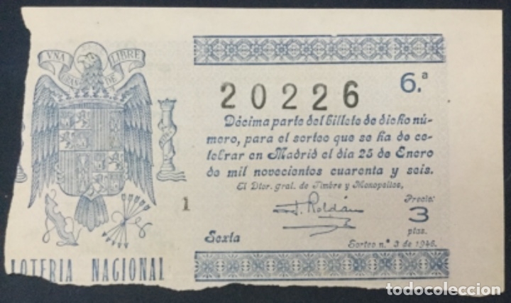 Loter&iacute;a Nacional: LOTERIA NACIONAL - 1946 SORTEO 3