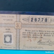Lotteria Nationale Spagnola: LOTERIA NACIONAL 1892 SORTEO 34
