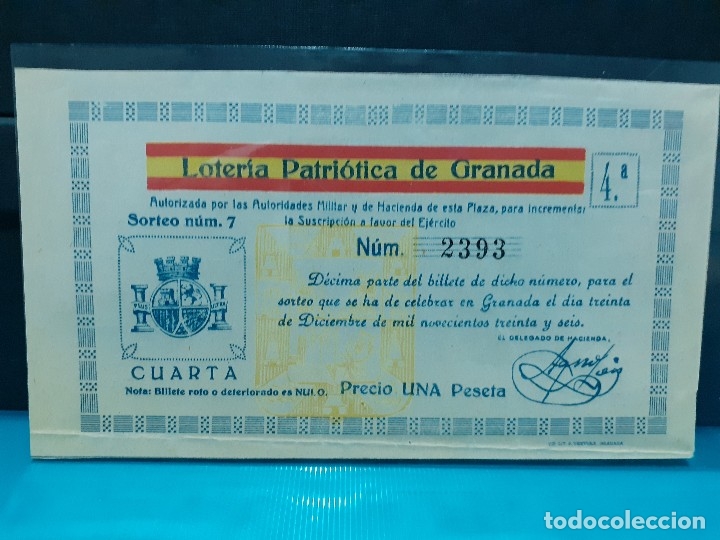 Loter&iacute;a nacional: Loteria 1936 sorteo 7 de granada