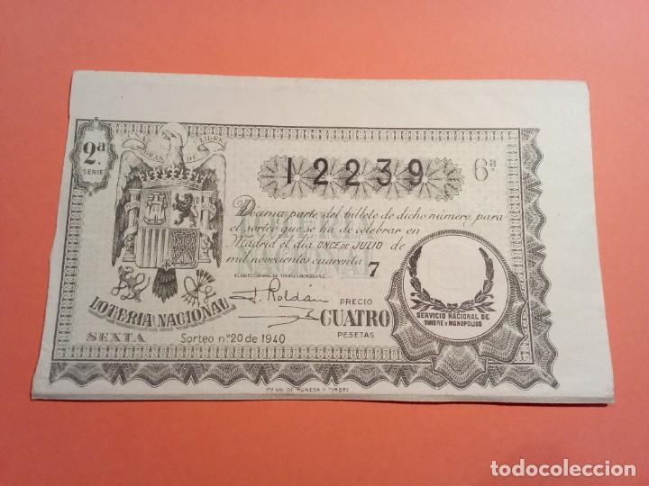 National Spanish Lottery: Loteria Nacional 11 Julio 1940 Sorteo 20 N&uacute;m 12239
