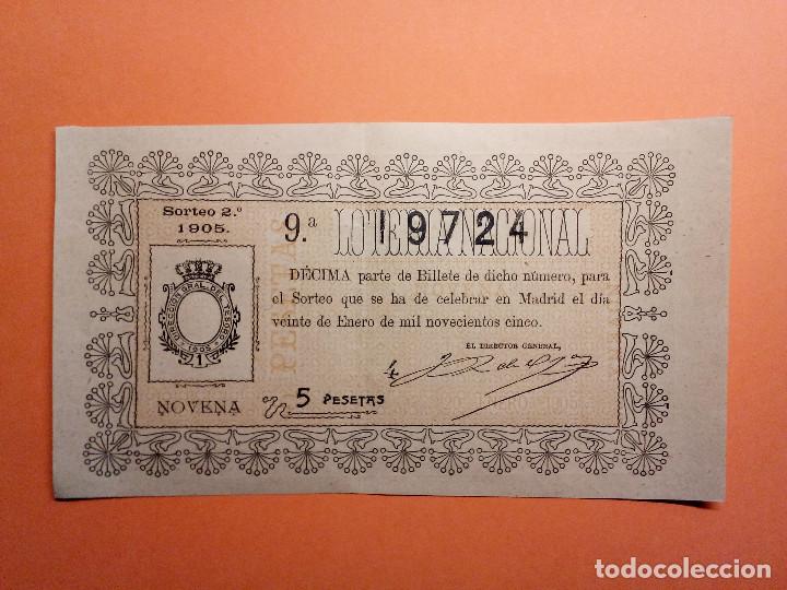 National Spanish Lottery: Loteria Nacional 20 Enero 1905 Sorteo 2 N&uacute;m 19724