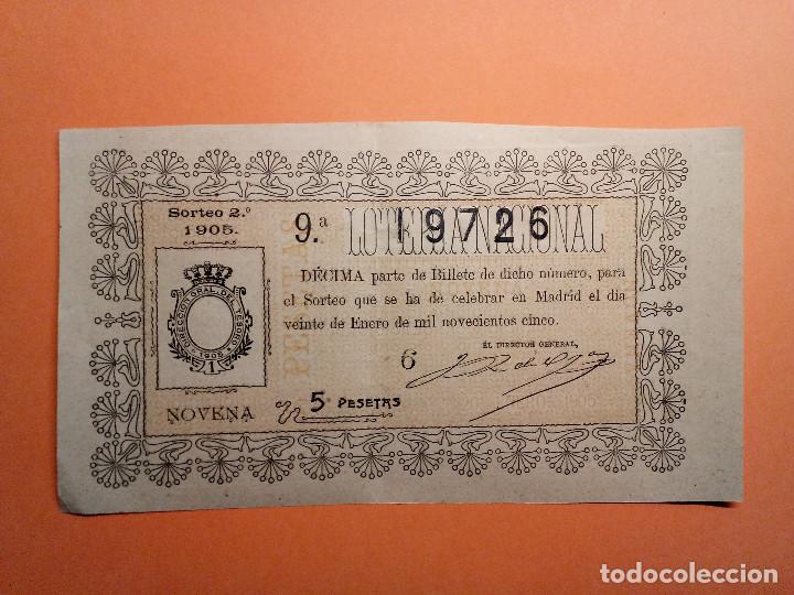 National Spanish Lottery: Loteria Nacional 20 Enero 1905 Sorteo 2 N&uacute;m 19726